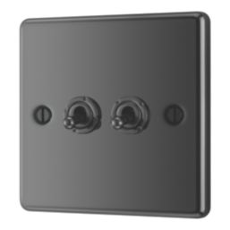 LAP  20A 16AX 2-Gang 2-Way Toggle Switch  Black Nickel