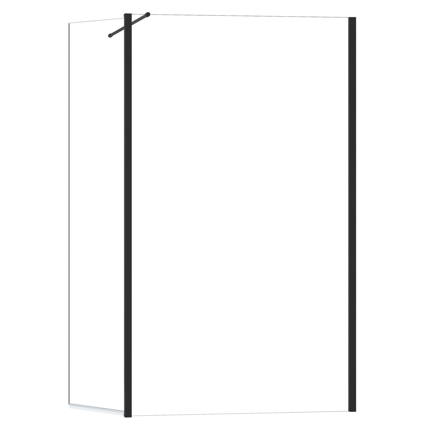 Triton Neo Frameless Showerwall & Swivel Panel Black 800mm x 2000mm (379TK)