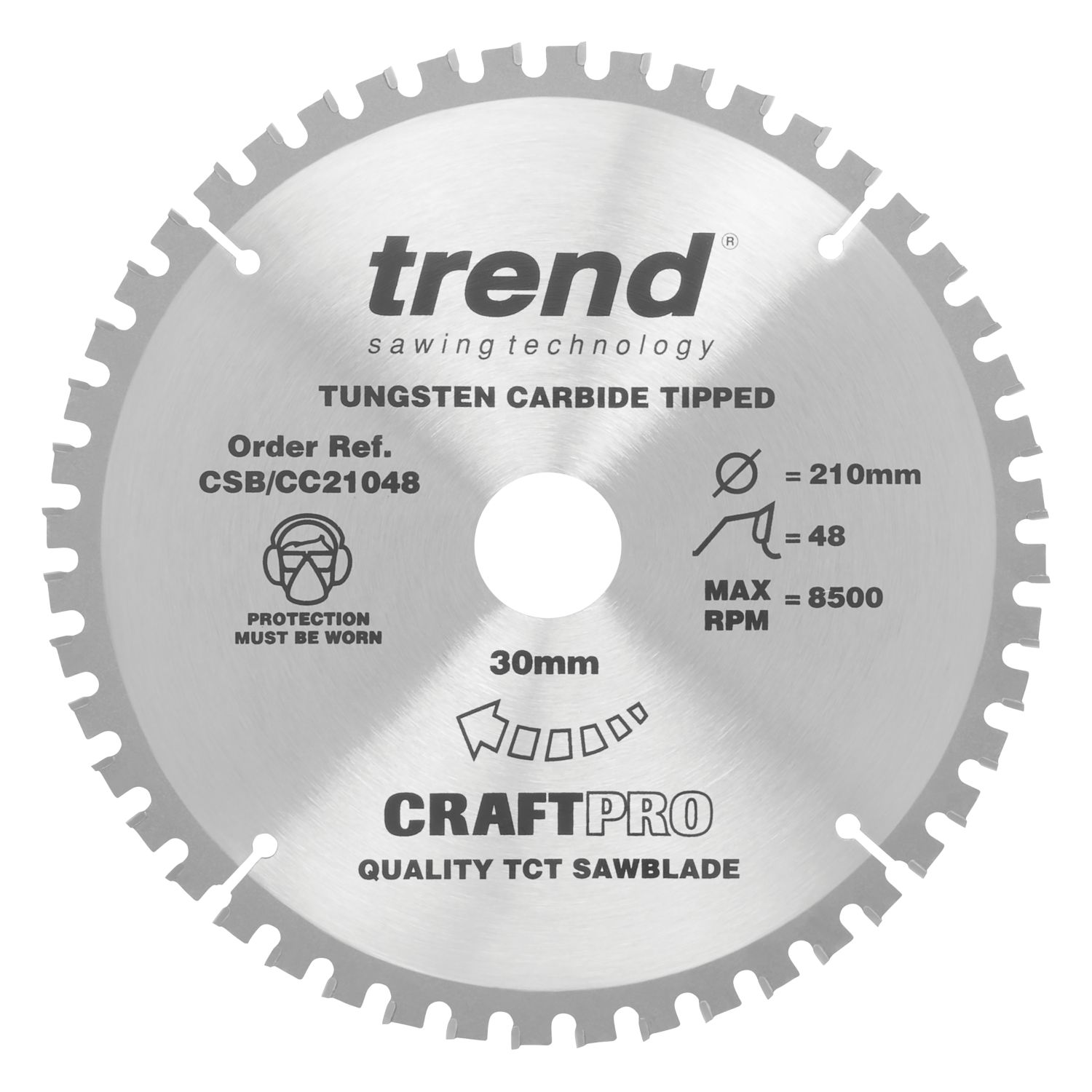 Trend CSB/CC21048 Wood Crosscut Saw Blade 210mm x 30mm 48T (379XG)