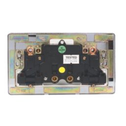 Crabtree Platinum 13A 2-Gang DP Switched Plug Socket Polished Chrome  with White Inserts