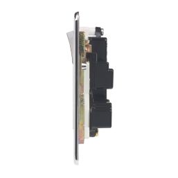 Crabtree Platinum 13A 2-Gang DP Switched Plug Socket Polished Chrome  with White Inserts