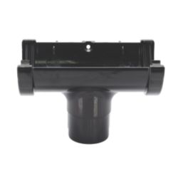 FloPlast MiniFlo uPVC Half Round Running Outlet Black 76mm x 50mm
