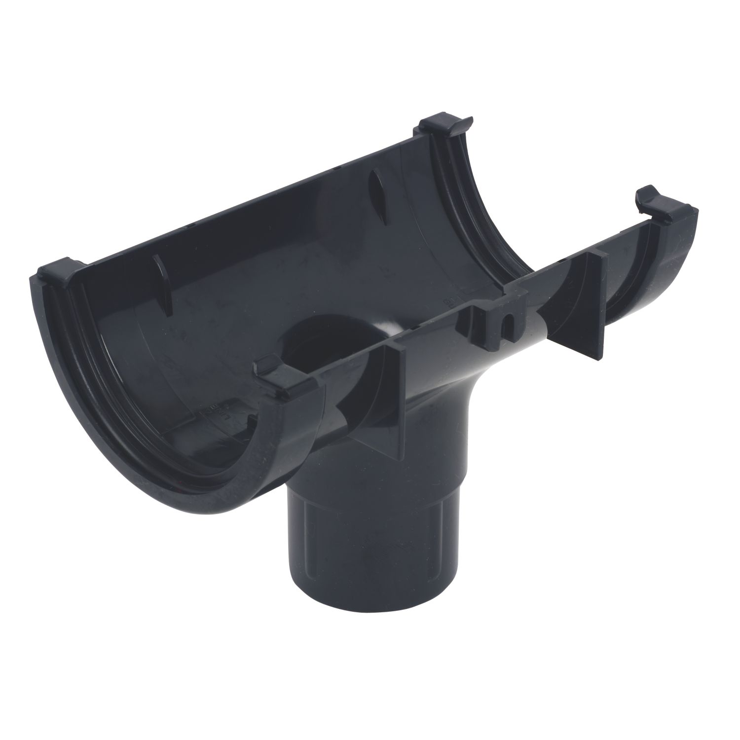 FloPlast Mini Line uPVC Round Running Outlet Black 76mm x 50mm (38025)