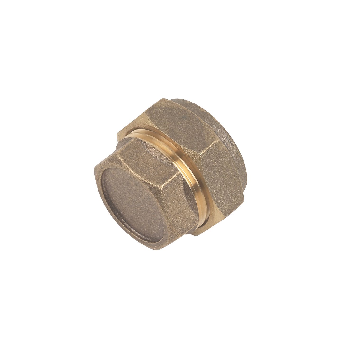 Flomasta Brass Compression Stop Ends 22mm 2 Pack (38046)