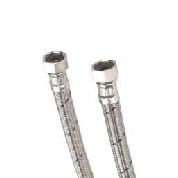 Hep2O Push-Fit Flexible Tap Connectors with Valve 15mm x 1/2" x 300mm 2 Pack