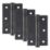 Smith & Locke Helvellyn Door Handle, Latch & Hinge Set Matt Black 6 Pcs