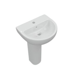 Texas Basin with Pedestal 1 Tap Hole 450mm