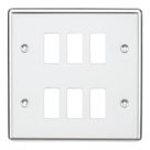 Knightsbridge  6-Module Grid Faceplate Polished Chrome