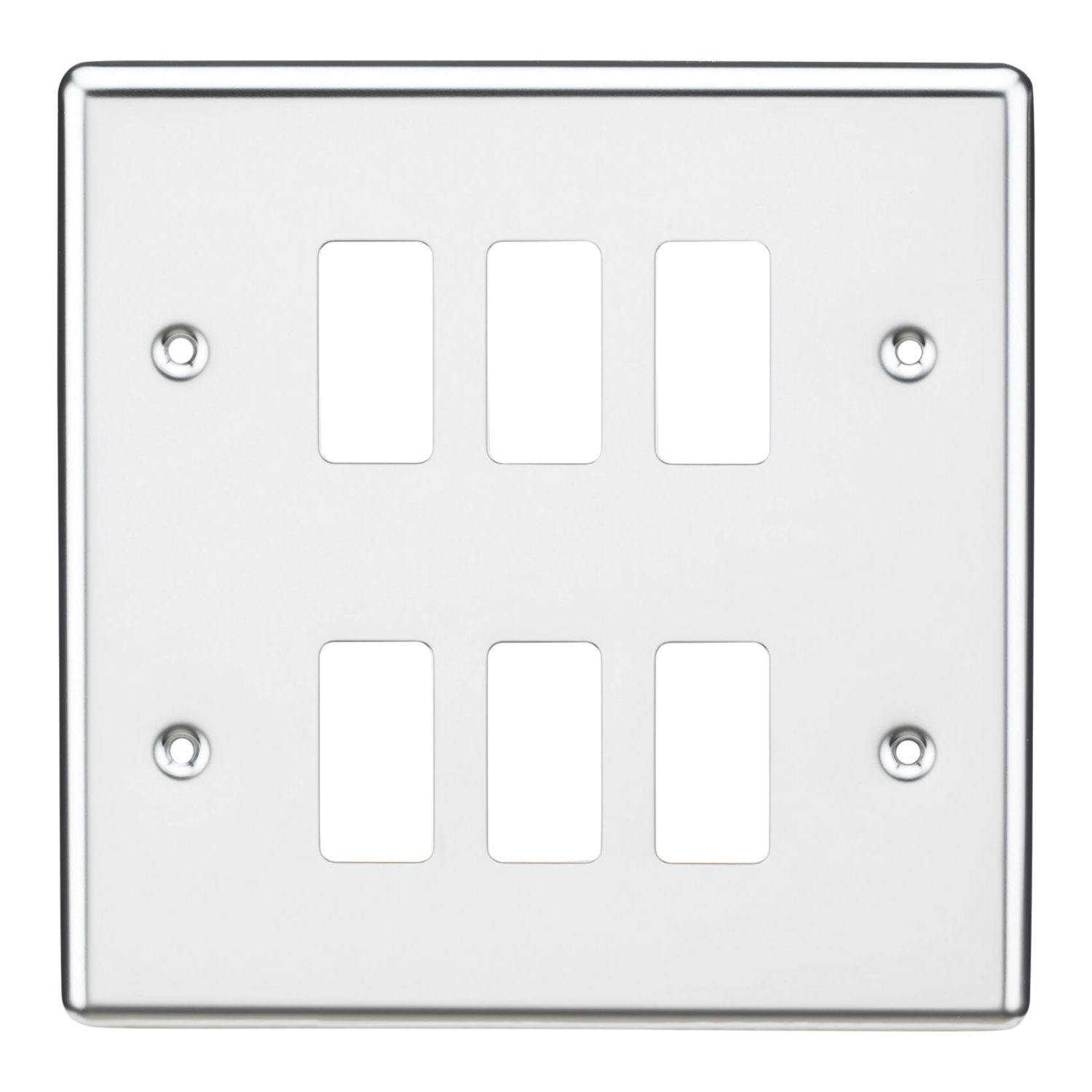 Knightsbridge 6-Module Grid Faceplate Polished Chrome (380CR)