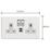 Varilight  13A 2-Gang SP Switched Socket + 3A 45W 2-Outlet Type C USB Charger Ice White with White Inserts