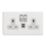 Varilight  13A 2-Gang SP Switched Socket + 3A 45W 2-Outlet Type C USB Charger Ice White with White Inserts