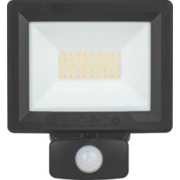 Luceco Essence Outdoor LED Floodlight with Ball Joint With PIR Sensor Black 30W 3000lm