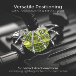 Luceco Essence Outdoor LED Floodlight with Ball Joint With PIR Sensor Black 30W 3150lm