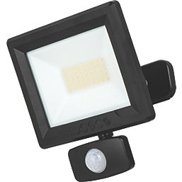 Luceco Essence Outdoor LED Floodlight with Ball Joint With PIR Sensor Black 30W 3000lm