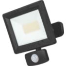 Luceco Essence Outdoor LED Floodlight with Ball Joint With PIR Sensor Black 30W 3150lm
