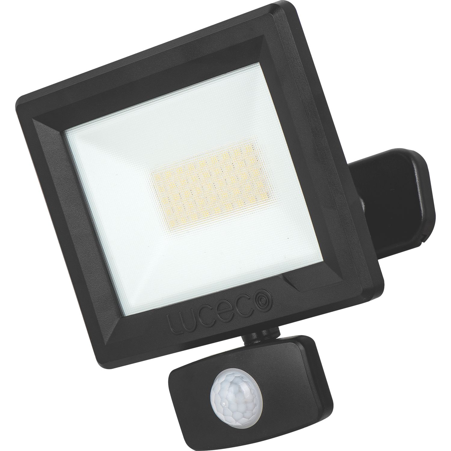 Luceco Essence Outdoor LED Floodlight with Ball Joint With PIR Sensor Black 30W 3150lm (380JC)