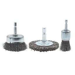 Norton Round Shank Preparation Brush Set 3 Pieces - Screwfix