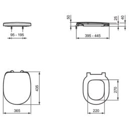 Armitage Shanks Edit R Soft-Close Toilet Seat & Cover Duraplast Glossy White