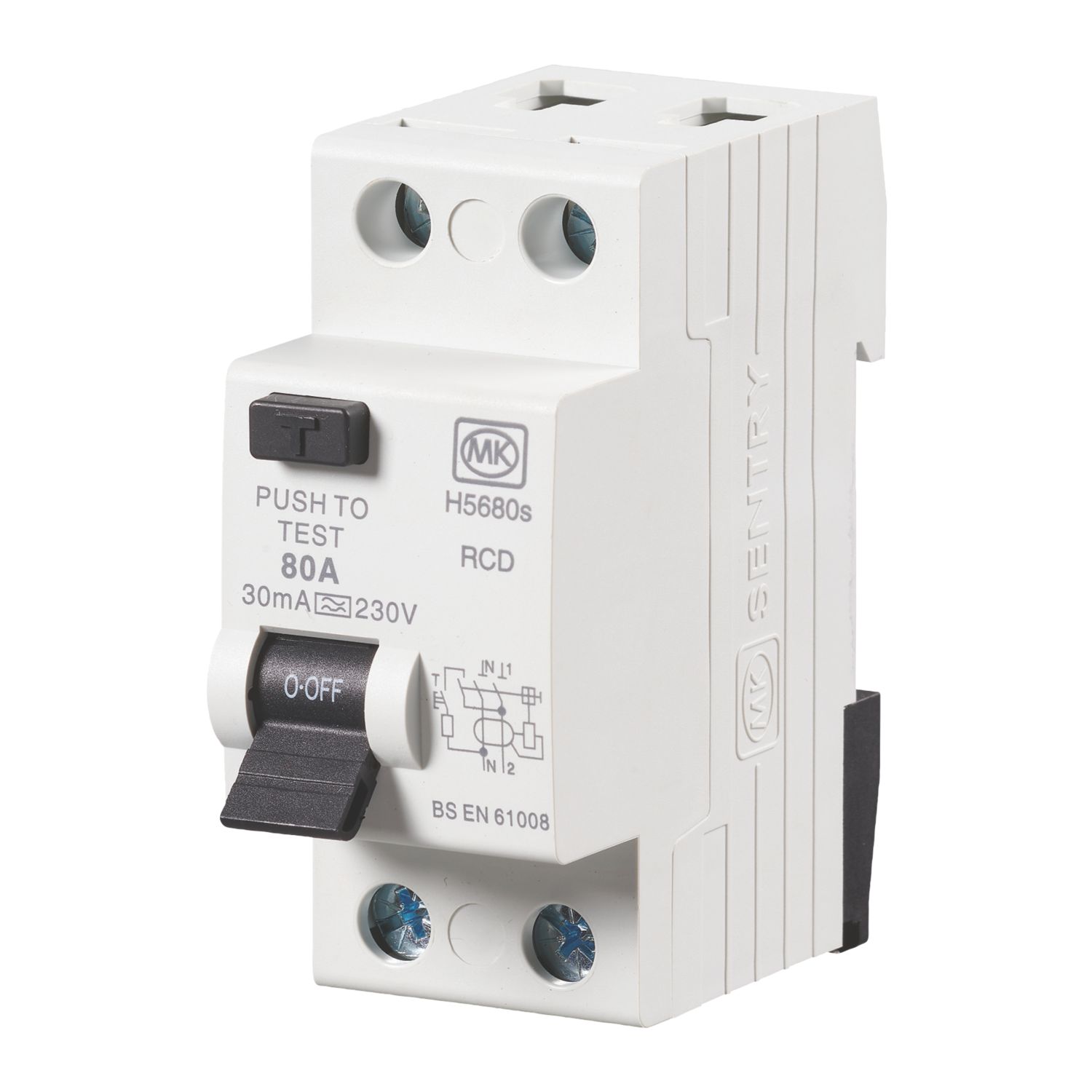 MK Sentry 80A 30mA 2-Pole A Curve RCCB (380VF)