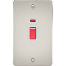 Knightsbridge  45A 2-Gang DP Control Switch Pearl with LED