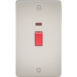 Knightsbridge  45A 2-Gang DP Control Switch Pearl with LED