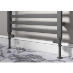 ETAL Swelt 15mm x 1/2" Anthracite Straight Designer Manual Radiator Valve Head & Body  2 Pack