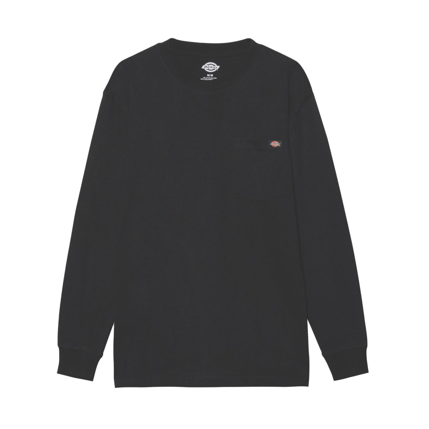 Dickies Pocket Long Sleeve T-Shirt Black Small 36" Chest (380XT)