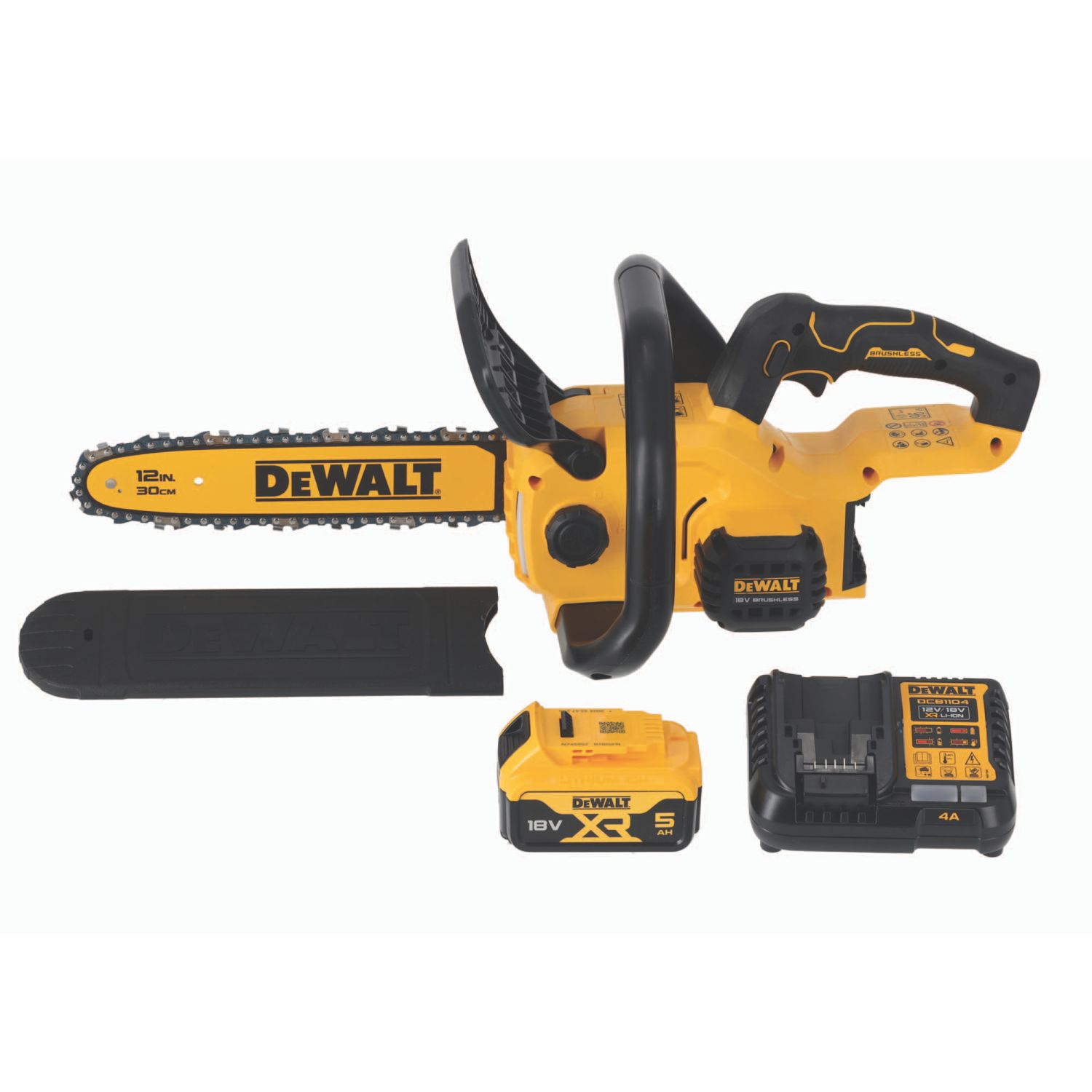 DEWALT DCMCS565P1-GB 18V 1 x 5Ah Li-Ion XR Brushless Cordless 30cm Chainsaw (380YW)