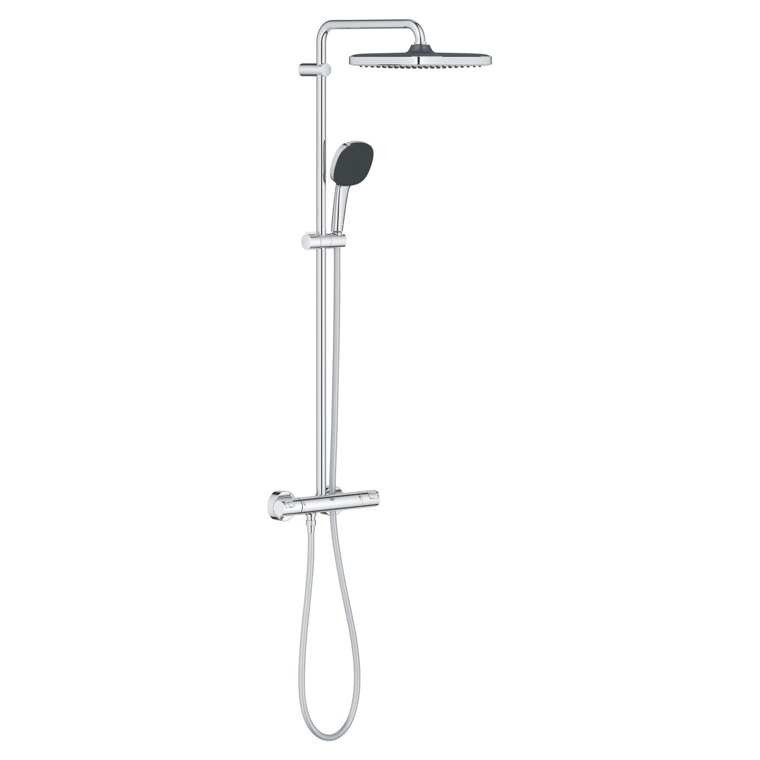 Grohe Vitalio Comfort 250 HP Rear-Fed Exposed Chrome Thermostatic Shower System (380YX)