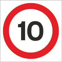 10mph Speed Limit Non-Reflective Stanchion Sign 450 x 450mm