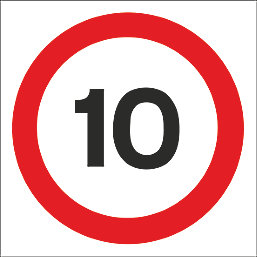 10mph Speed Limit Non-Reflective Stanchion Sign 450mm x 450mm