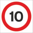 10mph Speed Limit Non-Reflective Stanchion Sign 450mm x 450mm