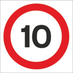10mph Speed Limit Non-Reflective Stanchion Sign 450mm x 450mm