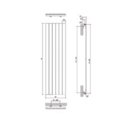 Ximax 600mm x 445mm 1055BTU Anthracite Vertical Designer Radiator