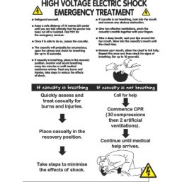 "High Voltage Electric Shock" Safety Poster 600mm x 420mm