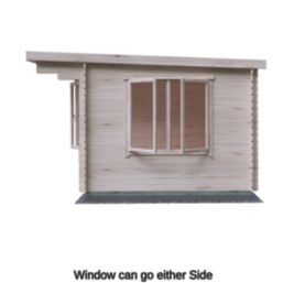 Shire Danbury Office Pent 12' x 10' (Nominal) Apex Timber Log Cabin