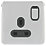 Schneider Electric Lisse Deco 13A 1-Gang DP Switched Plug Socket Polished Chrome  with Black Inserts