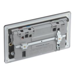 LAP  13A 2-Gang SP Switched Socket + 3A 45W 2-Outlet Type A & C USB Charger Matt Black with Black Inserts