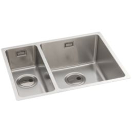 Abode Matrix 1.5 Bowl Stainless Steel Undermount & Inset Kitchen Sink RH  580mm x 440mm