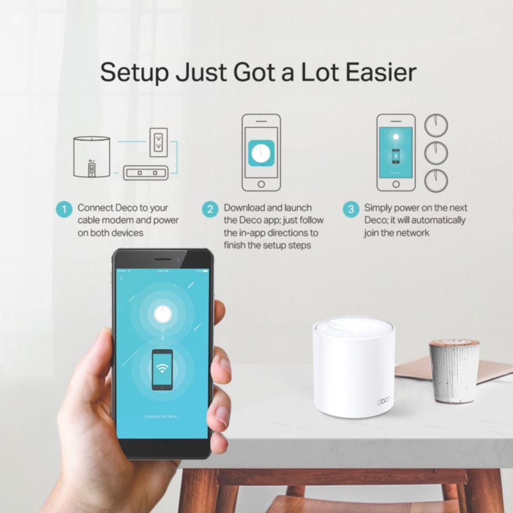 TP-Link Dual-Band Deco X20 Whole Home Mesh Wi-Fi System White 3