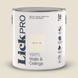 LickPro  2.5Ltr White 05 Vinyl Matt Emulsion  Paint