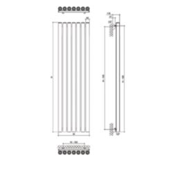 Ximax Erupto 1500mm x 585mm 4642BTU Anthracite Vertical Designer Radiator