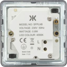 Knightsbridge  Recessed Square LED Plinth Light Matt Black 0.8W 15lm