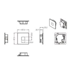 Knightsbridge  Recessed Square LED Plinth Light Matt Black 0.8W 15lm