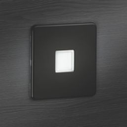 Knightsbridge  Recessed Square LED Plinth Light Matt Black 0.8W 15lm