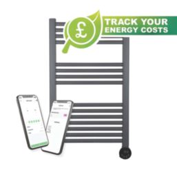 Masterplug 870mm x 510mm 1706BTU Anthracite Flat Electric Towel Radiator