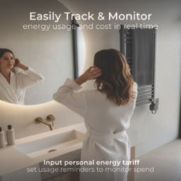 Masterplug 870mm x 510mm 1706BTU Anthracite Flat Electric Towel Radiator