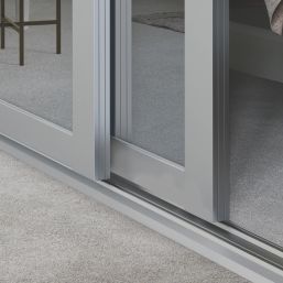 Spacepro Shaker 2-Door Sliding Wardrobe Door Kit Dove Grey Frame Mirror Panel 1185mm x 2260mm