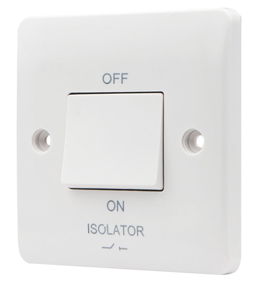 Vimark  10A 1-Gang 3-Pole Fan Isolator Switch White  with White Inserts