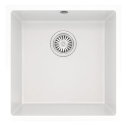 ETAL Comite 1 Bowl Composite Kitchen Sink Gloss White 440mm x 440mm